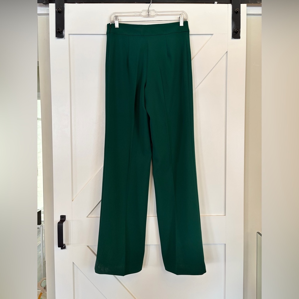 Zara Women's Dark Green Wide Leg Pants - Picture 6 of 8